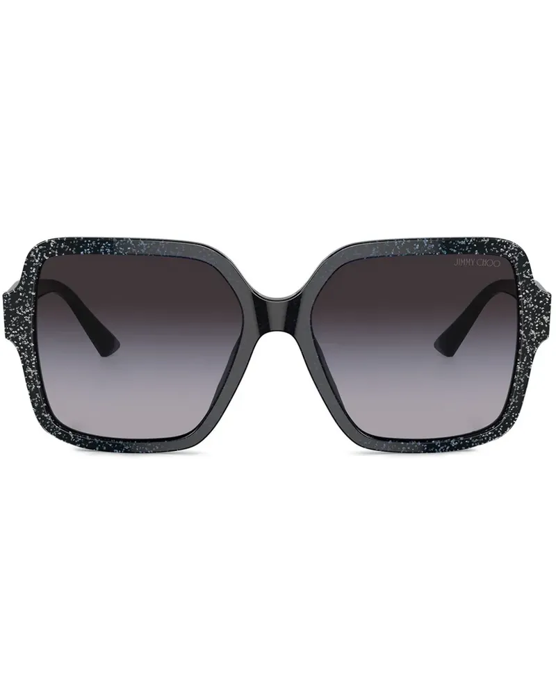Jimmy Choo Sonnenbrille mit eckigem Gestell - Schwarz Schwarz