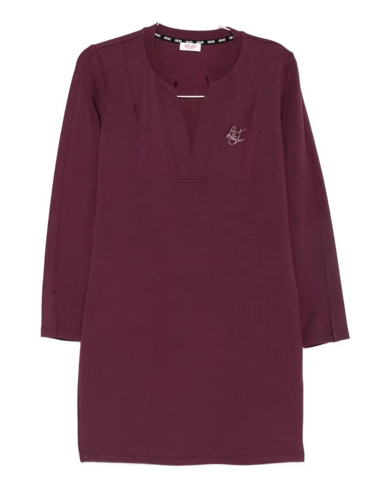 Liu Jo logo-embellished long-sleeve mini dress - Violett Violett