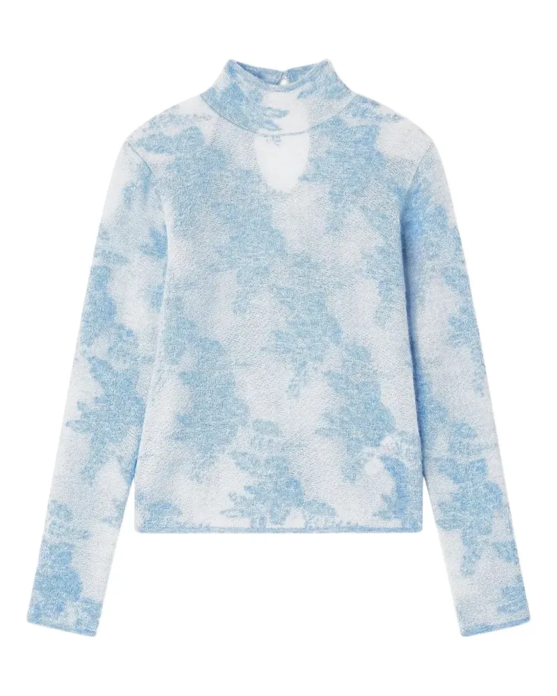 Ganni sheer turtleneck sweater - Weiß Weiß