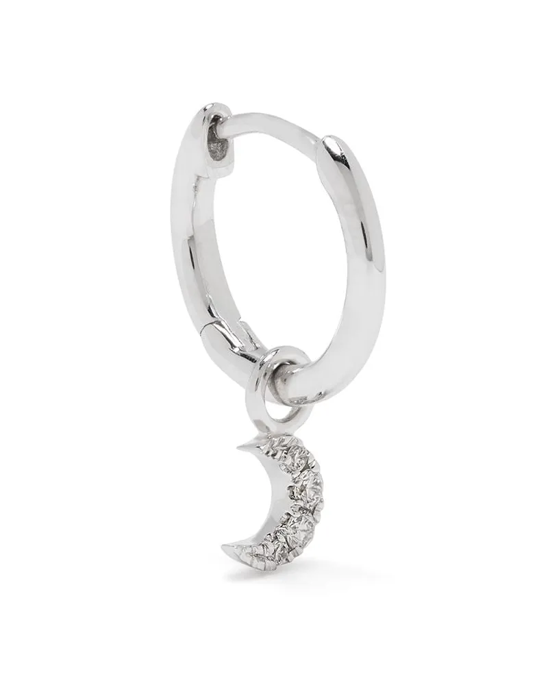 DJULA 18kt Weißgoldcreole mit Diamantmond - Silber Silber