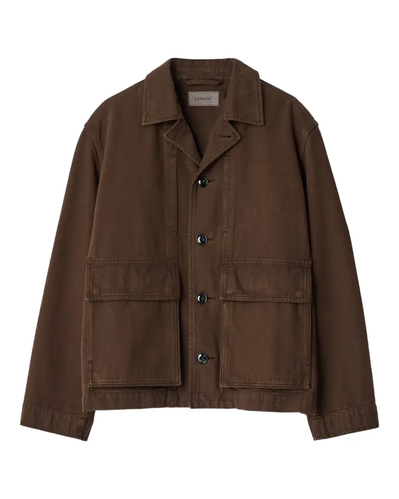 Christophe Lemaire boxy jacket in heavy garment-dyed broken twill - Braun Braun