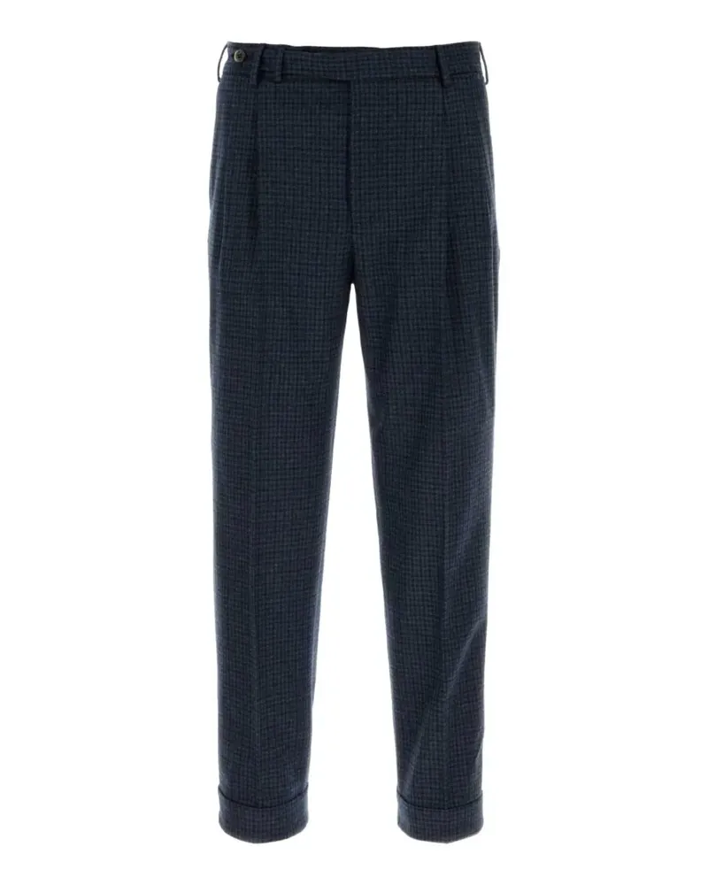 PT TORINO houndstooth-pattern pleated trousers - Blau Blau