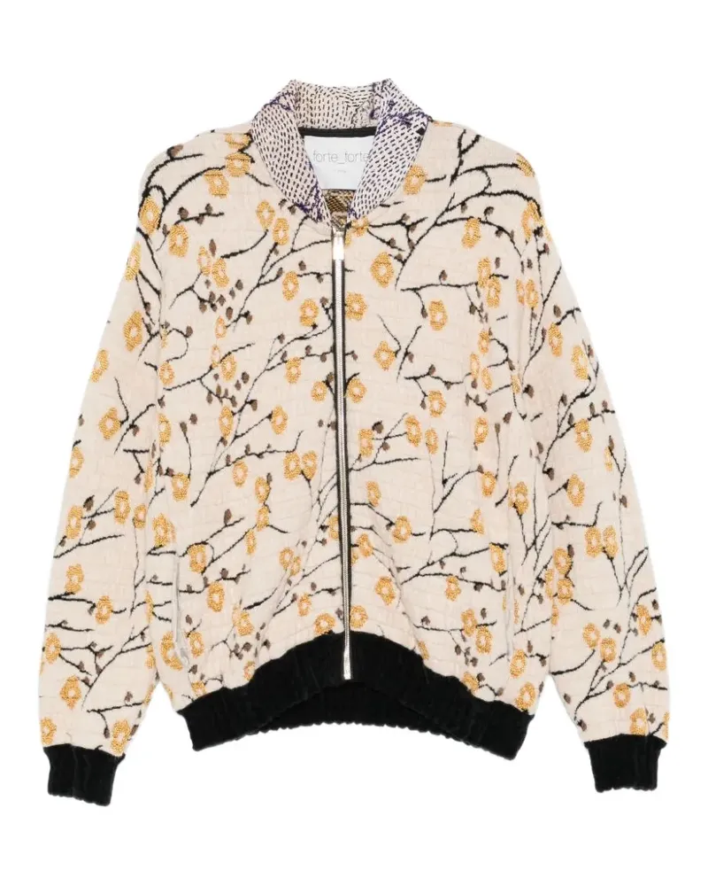 forte_forte Bomberjacke aus Blumenjacquard - Nude Nude