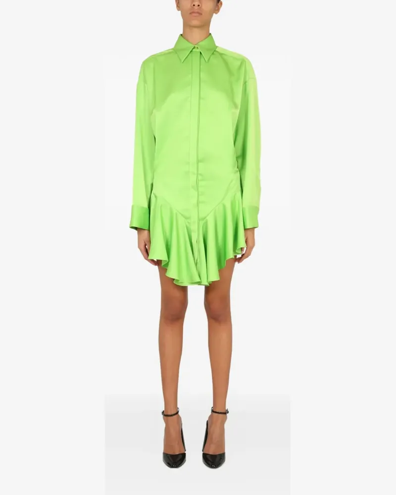 ATTICO Candice ruffled mini dress - Grün Grün