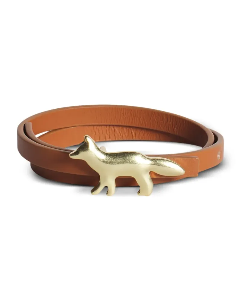 Kitsuné Lederarmband mit Fuchs-Verzierung - Braun Braun