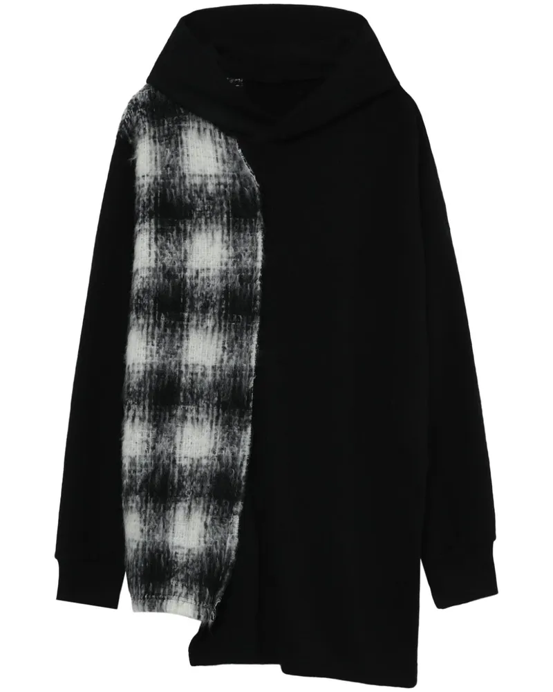 Yohji Yamamoto Hoodie mit Einsätzen - Schwarz Schwarz