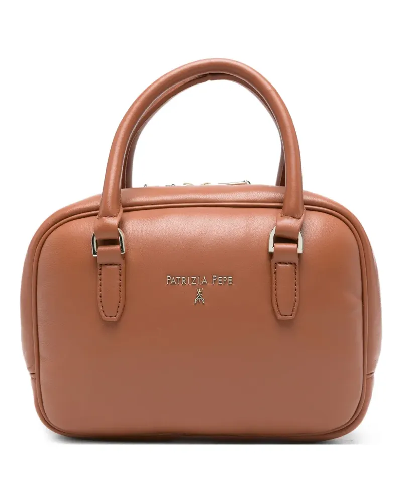 Patrizia Pepe logo-lettering tote bag - Braun Braun