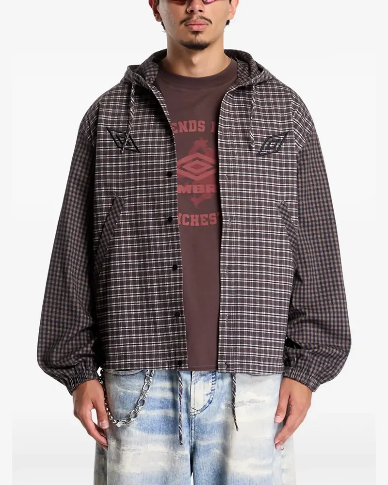 Umbro Karierte Kapuzenjacke - Braun Braun