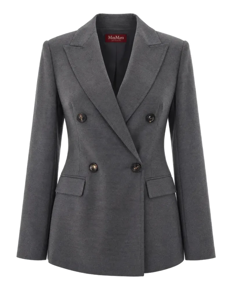 Max Mara Doppelreihiger Blazer aus Wollflanell - Grau Grau