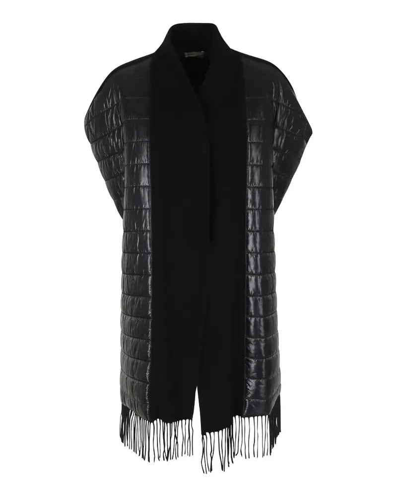 Herno quilted fringe-trimmed cape - Schwarz Schwarz