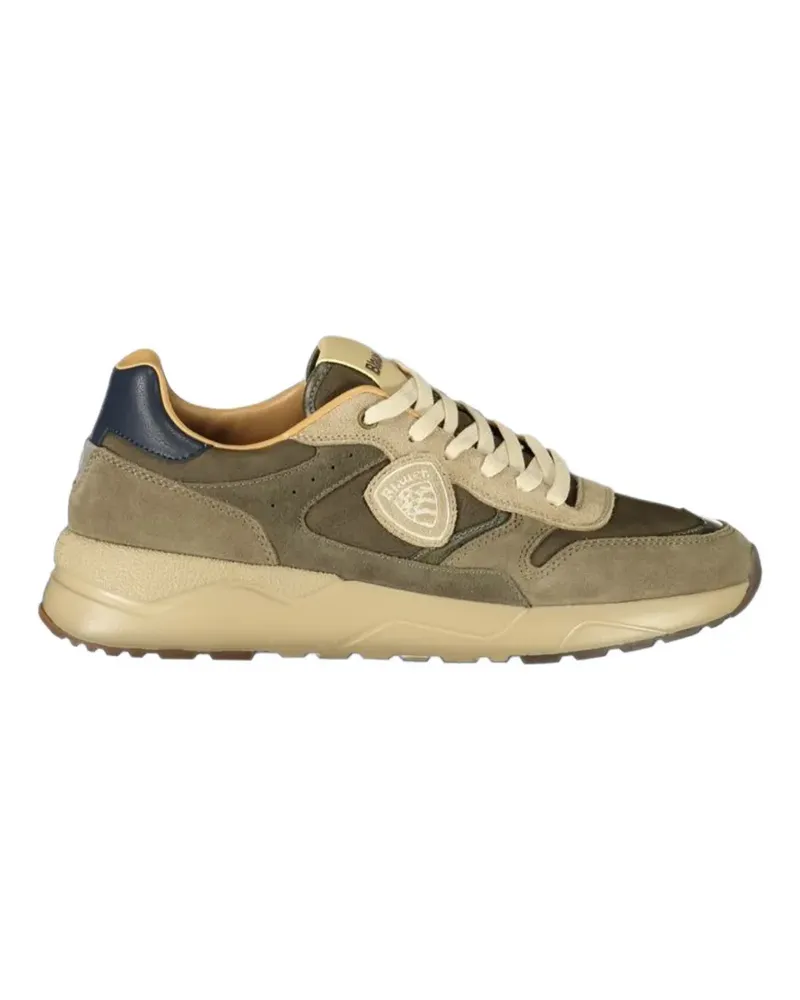 Blauer logo-patch panelled sneakers - Grün Grün