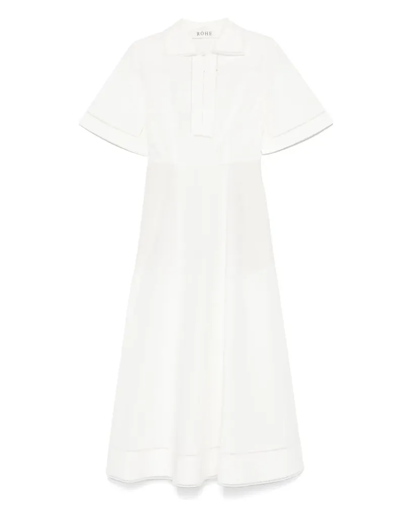 Róhe Besticktes Popeline-Kleid - Weiß Weiß