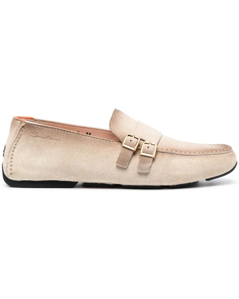Santoni Monk-Schuhe aus Wildleder - Nude Nude