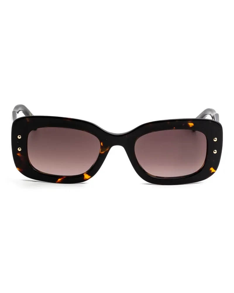 Carolina Herrera New York tortoiseshell-effect rectangle-frame sunglasses - Braun Braun