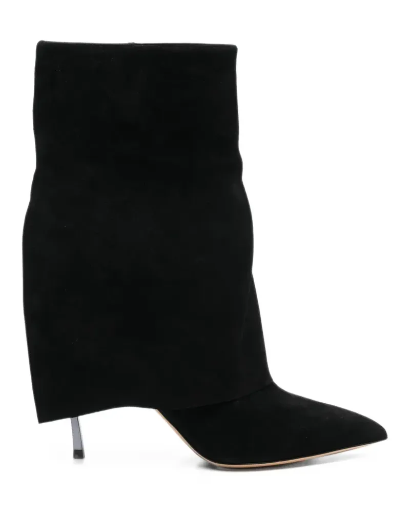 Casadei fold-over pointed-toe ankle boots - Schwarz Schwarz