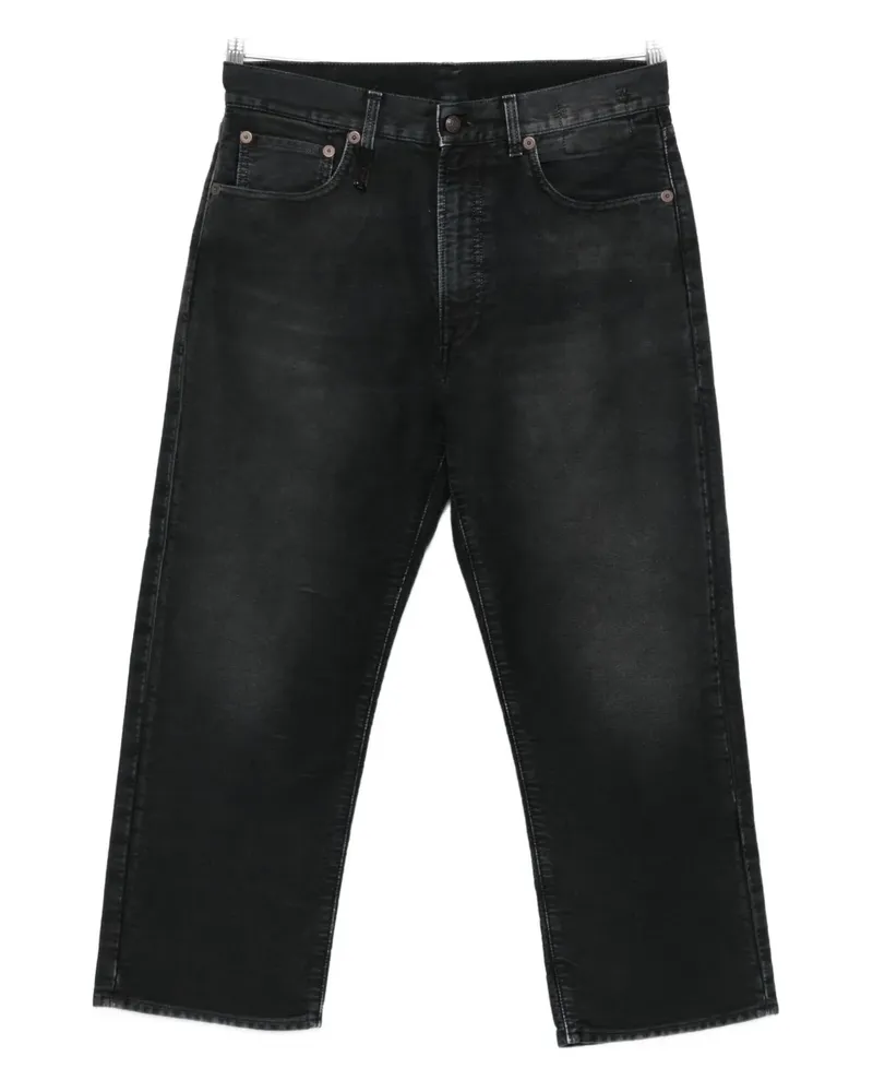 R13 faded-effect straight-leg jeans - Schwarz Schwarz