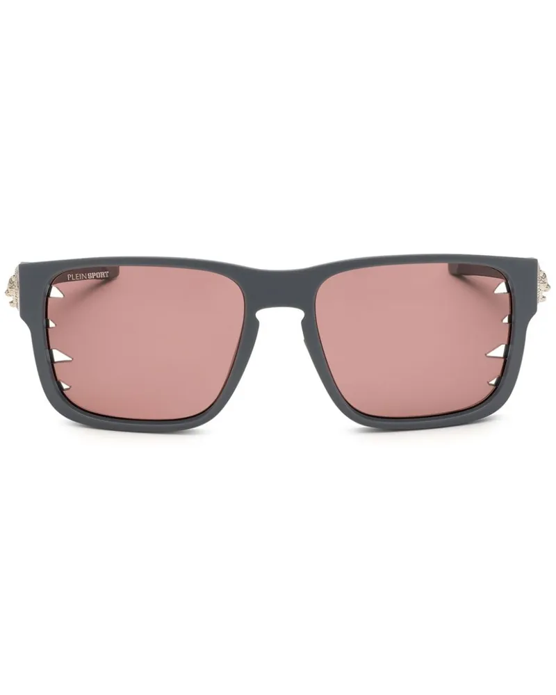 Philipp Plein Sonnenbrille mit eckigem Gestell - Grau Grau