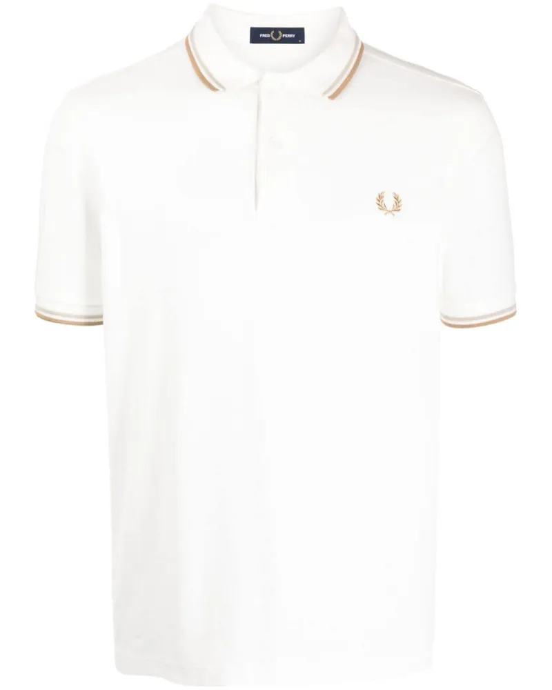 Fred Perry Poloshirt mit Laurel Wreath-Stickerei - Weiß Weiß
