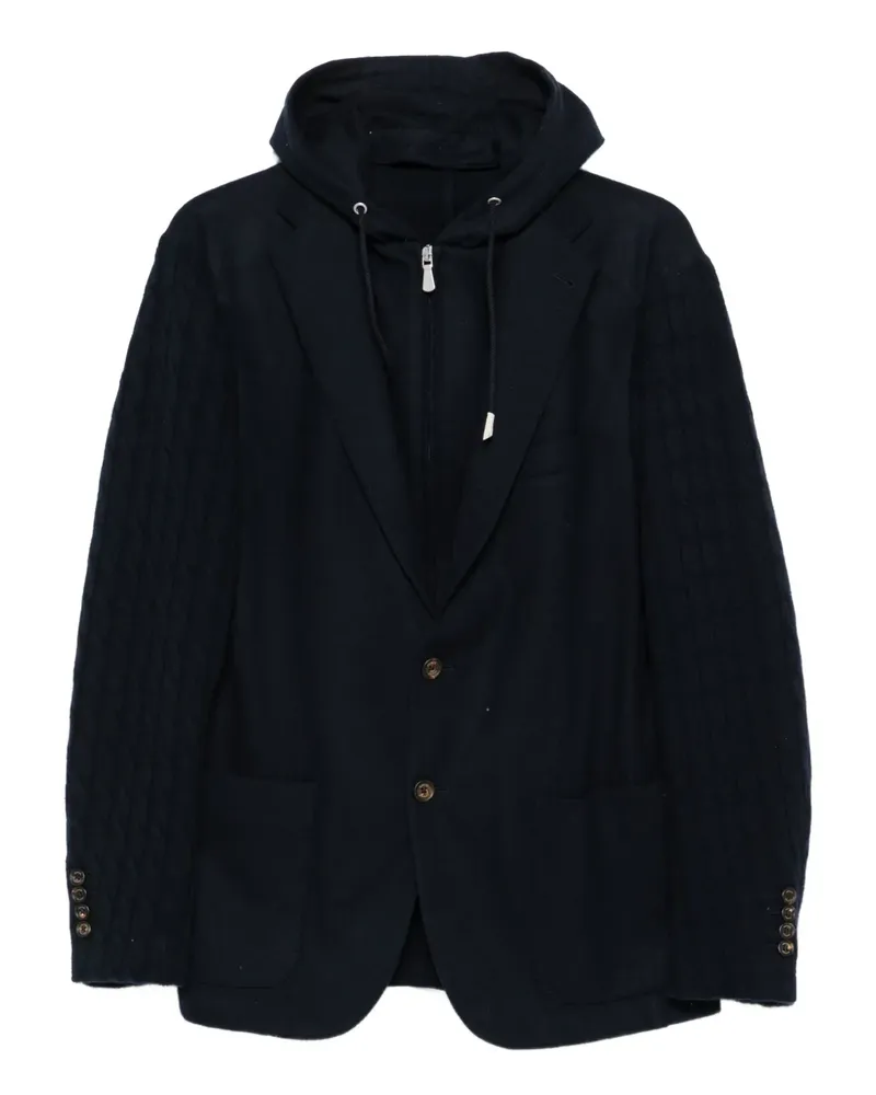 Eleventy Sakko mit Kapuze - Blau Blau