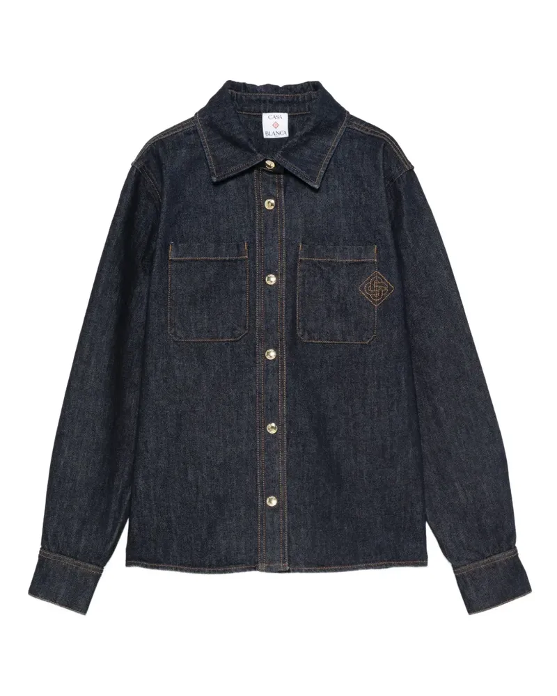 Casablanca Paris Jeanshemd mit Logo-Stickerei - Blau Blau