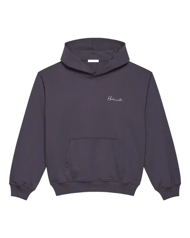 Helmut Lang logo-embroidered hoodie - Blau Blau
