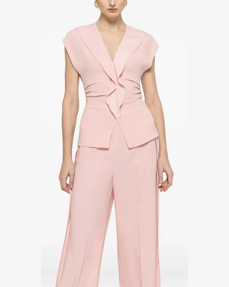 NISSA ruffled crepe top - Rosa Rosa