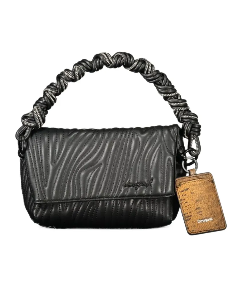 Desigual Gesteppter Tote Bag mit geknotetem Henkel - Schwarz Schwarz