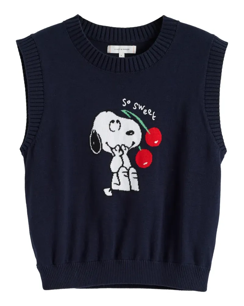 Chinti & Parker Gestricktes Snoopy Tanktop - Blau Blau