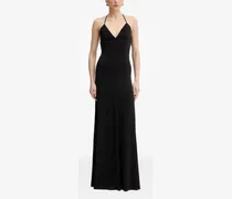 Neckholder-Kleid mit Raffung - Schwarz