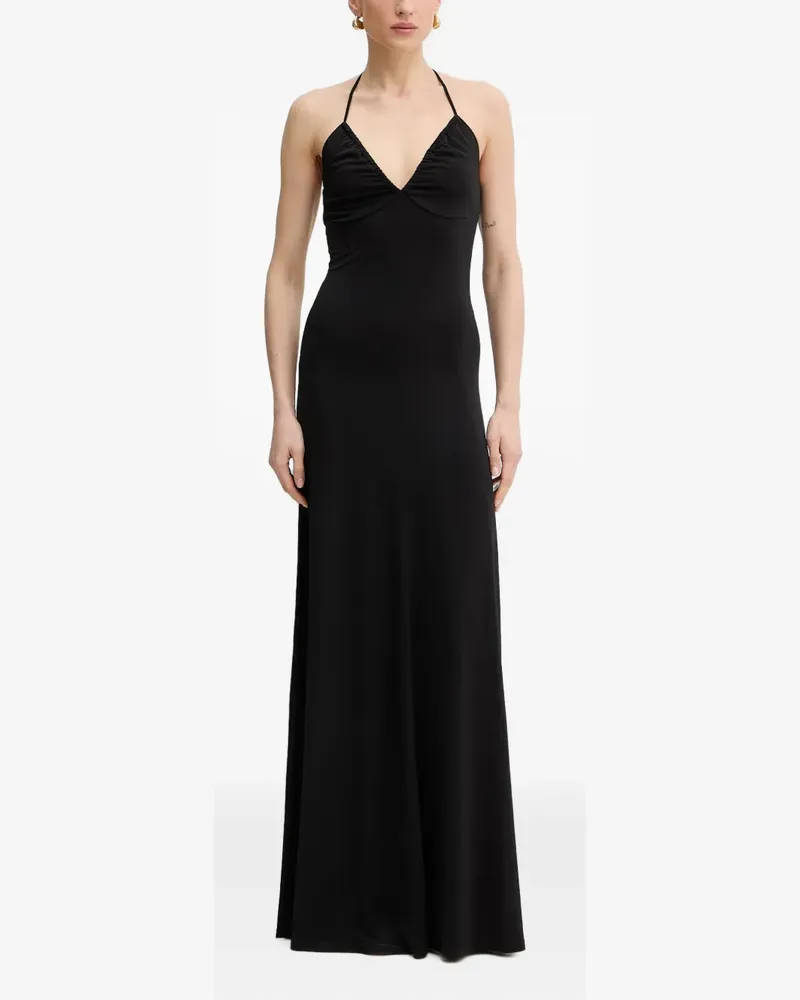 Silvian Heach halterneck ruched maxi dress - Schwarz Schwarz