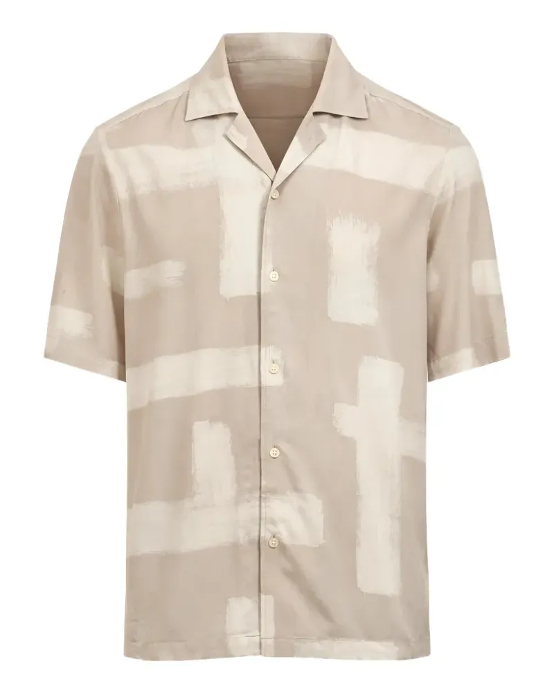 HUGO BOSS abstract-print short-sleeve shirt - Nude Nude