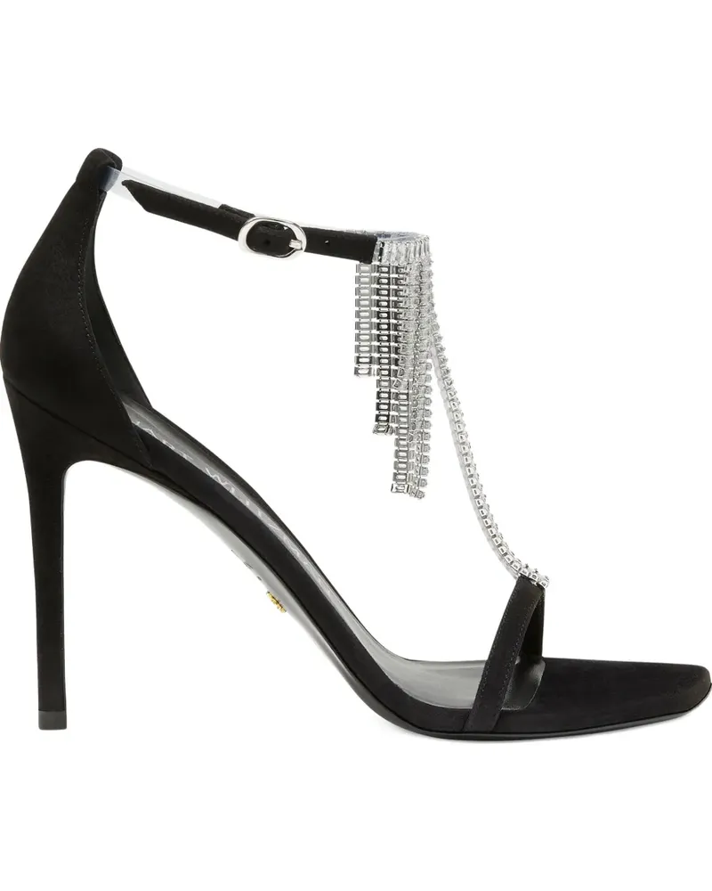 Stuart Weitzman 100mm Nudistcurve Superglam crystal-fringe sandals - Schwarz Schwarz