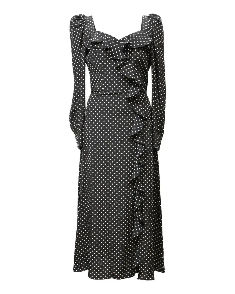 Alessandra Rich ruffled polka-dot dress - Schwarz Schwarz