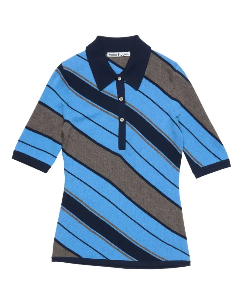 Acne Studios Poloshirt mit diagonalen Streifen - Blau Blau