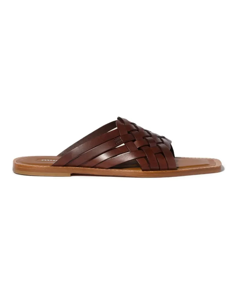 Miu Miu Gewebte Pantoletten - Braun Braun