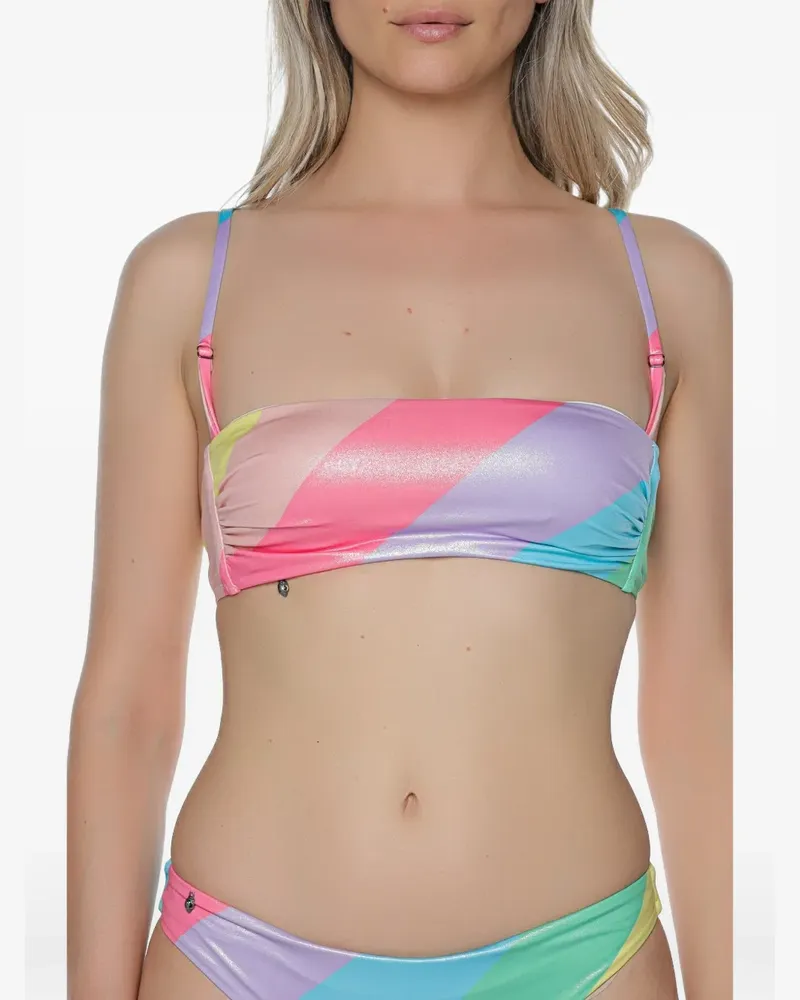 Kurt Geiger Kensington Bikinioberteil mit Streifen - Rosa Rosa