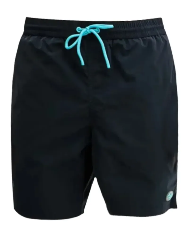 Guess logo-patch swim shorts - Schwarz Schwarz