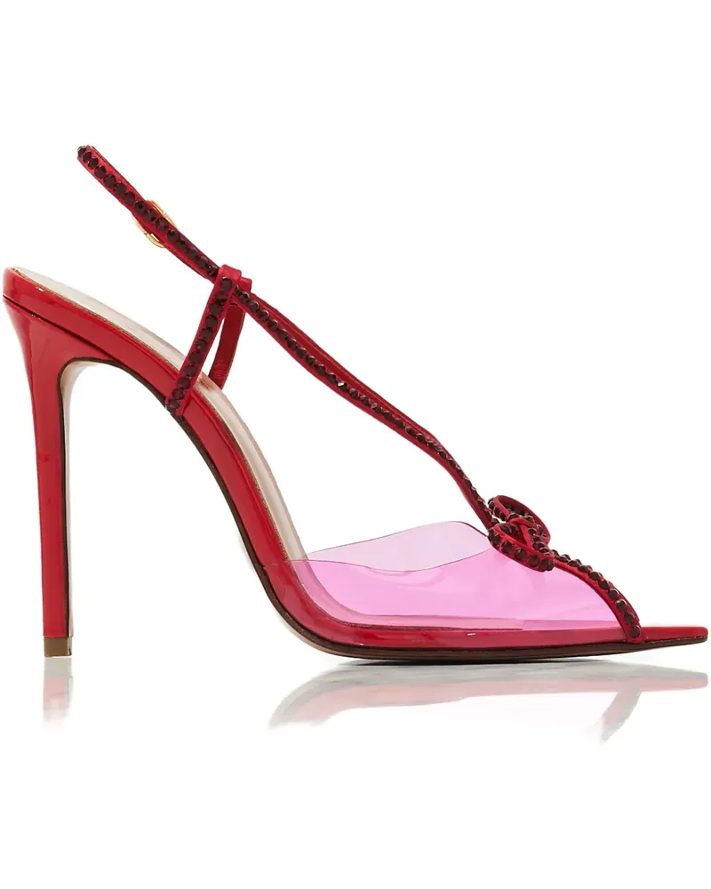 Andrea Wazen 105mm Kay crystal bow sandals - Weiß Weiß