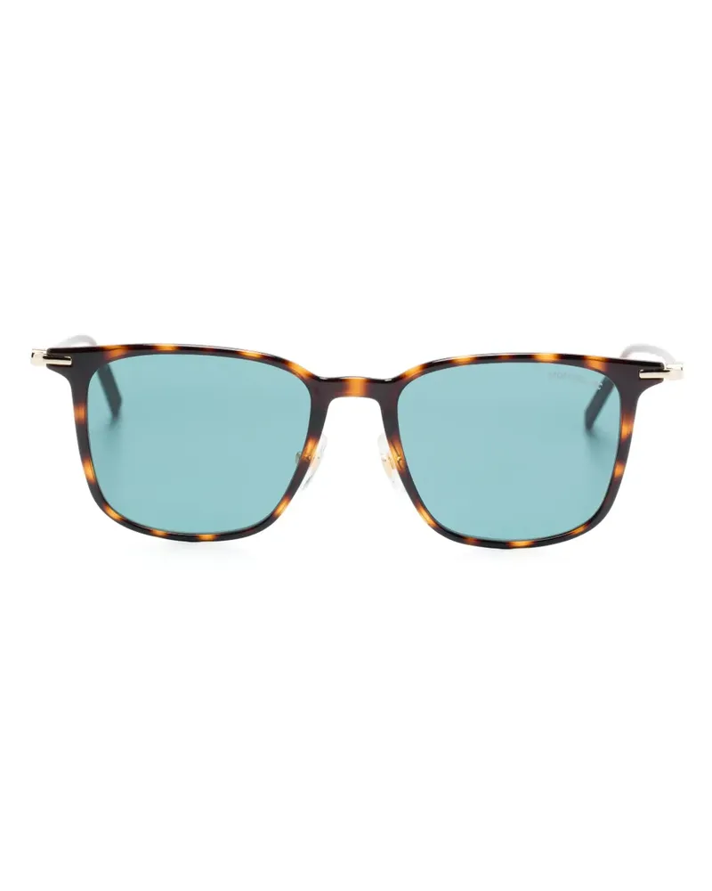 Montblanc Sonnenbrille mit eckigem Gestell - Braun Braun