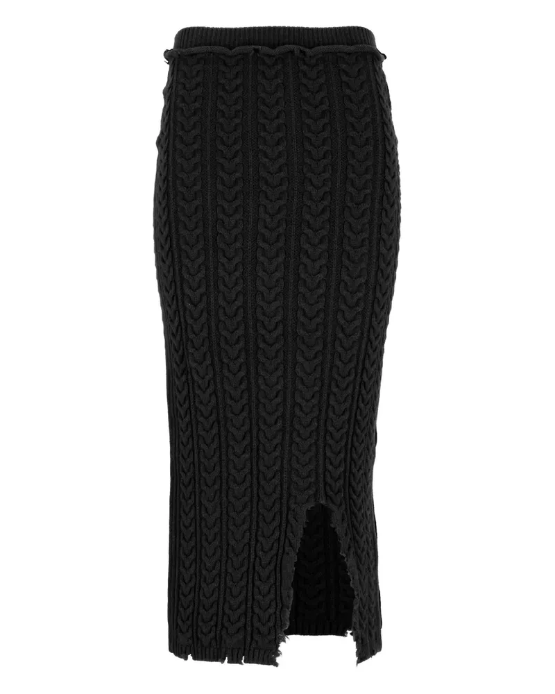 Laneus Gestrickter Midirock - Schwarz Schwarz