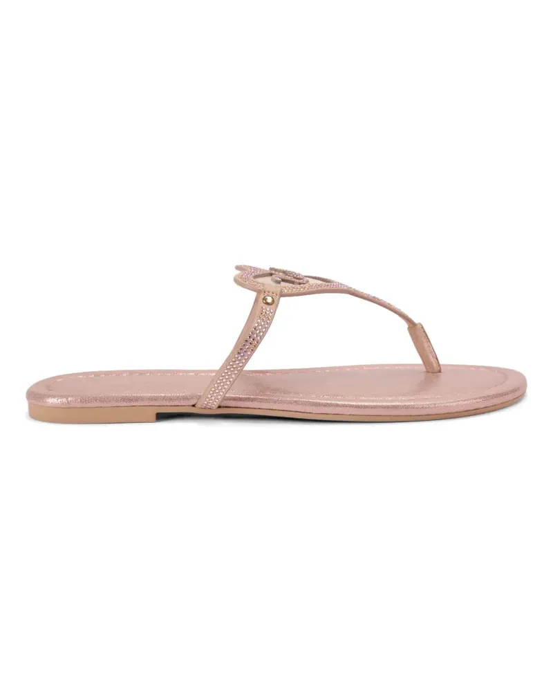 Kurt Geiger Crystal Heart Sandalen mit T-Riemen - Rosa Rosa