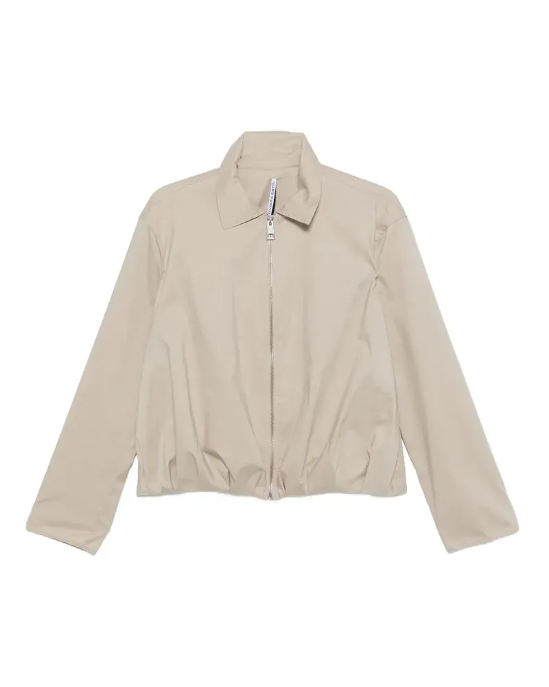 Liviana Conti zip-fastening pleated jacket - Nude Nude