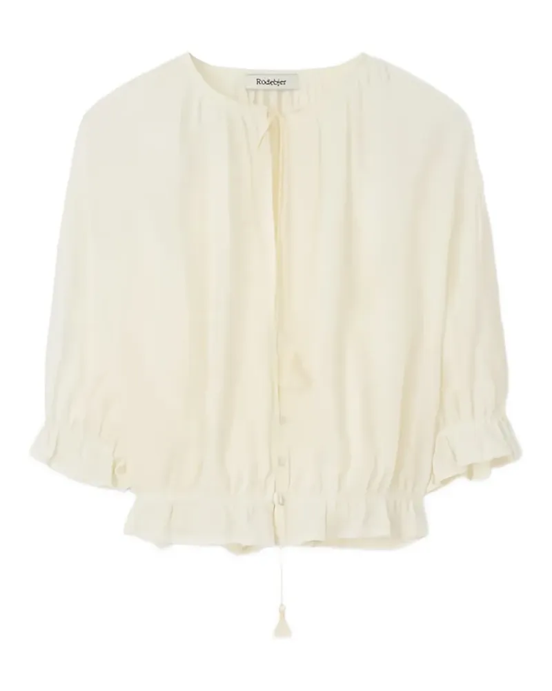 Rodebjer Perla plissé blouse - Nude Nude