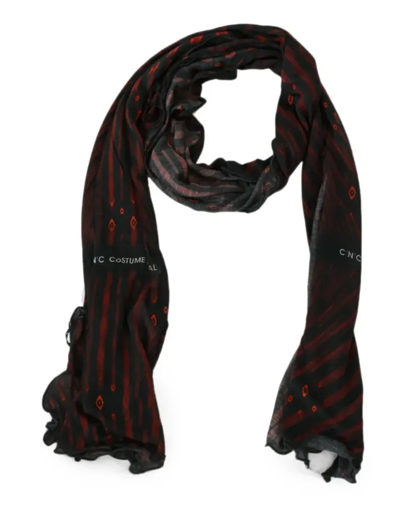 CoSTUME NATIONAL diamond-pattern stripe-print scarf - Schwarz Schwarz