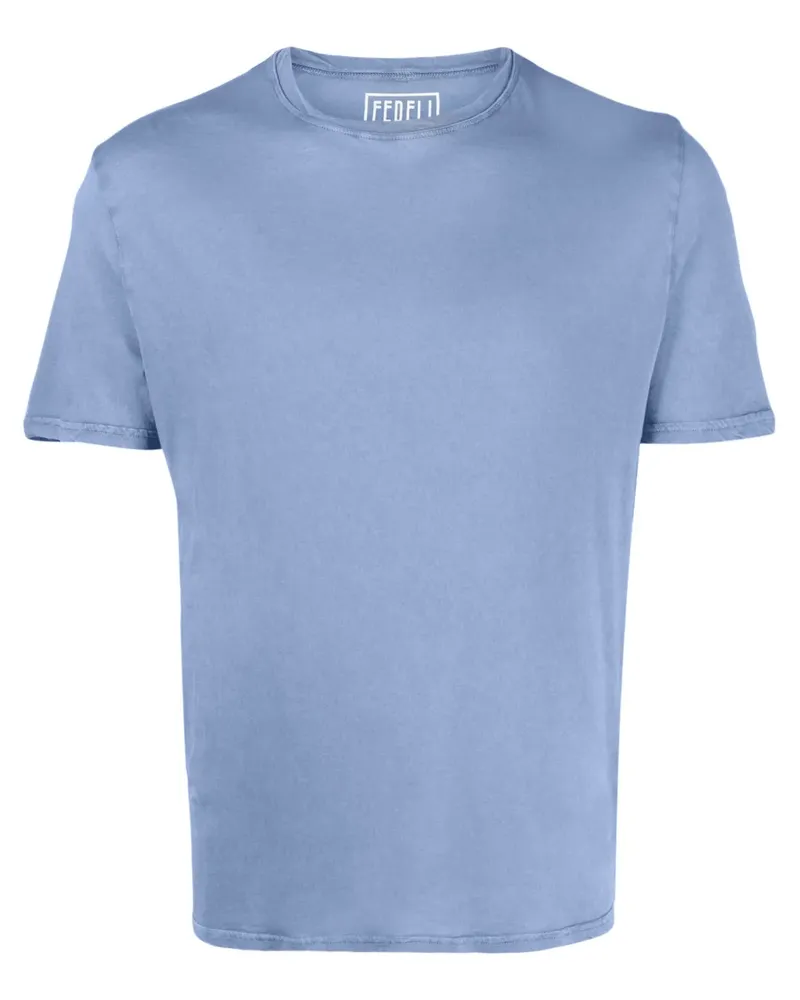 Fedeli T-Shirt mit Rundhalsausschnitt - Blau Blau