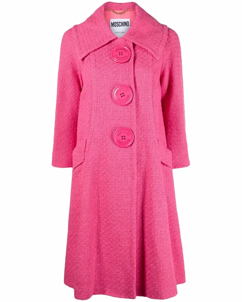 Moschino Einreihiger Tweed-Mantel - Rosa Rosa