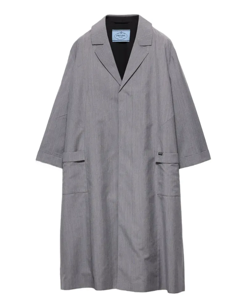 Prada Einreihiger Mantel aus leichtem Mohair - Grau Grau