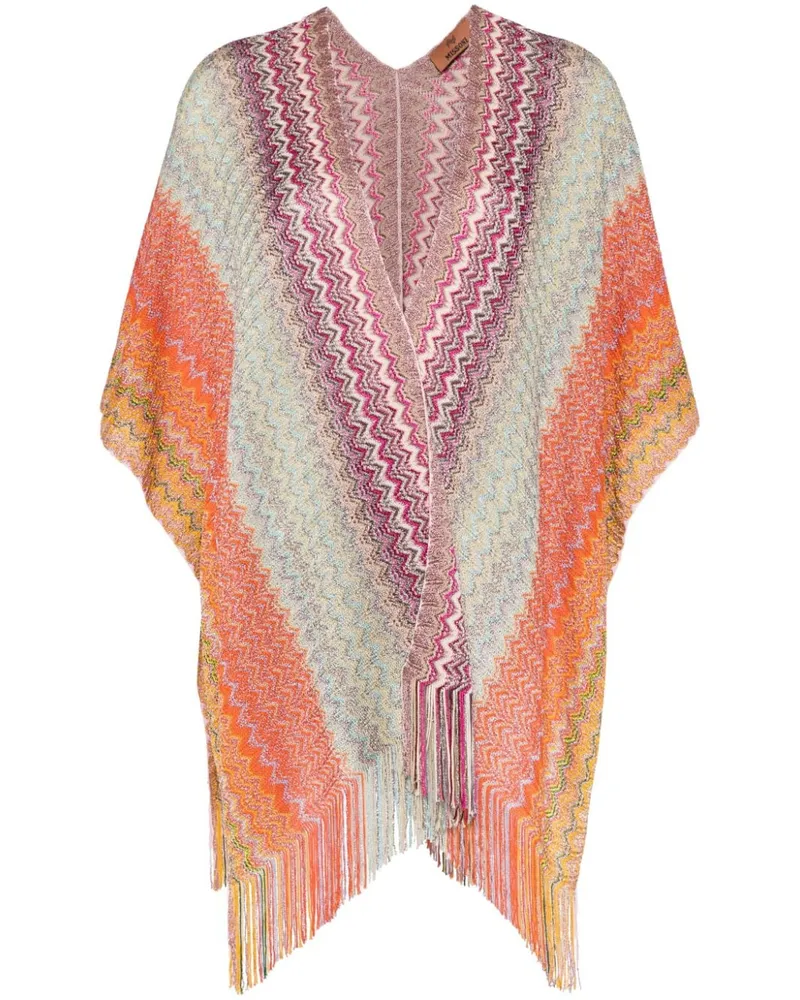 Missoni Poncho mit Zickzackmuster Orange