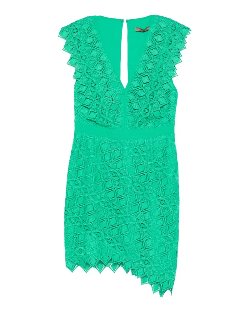 Simona Corsellini lace asymmetric-hem mini dress - Grün Grün