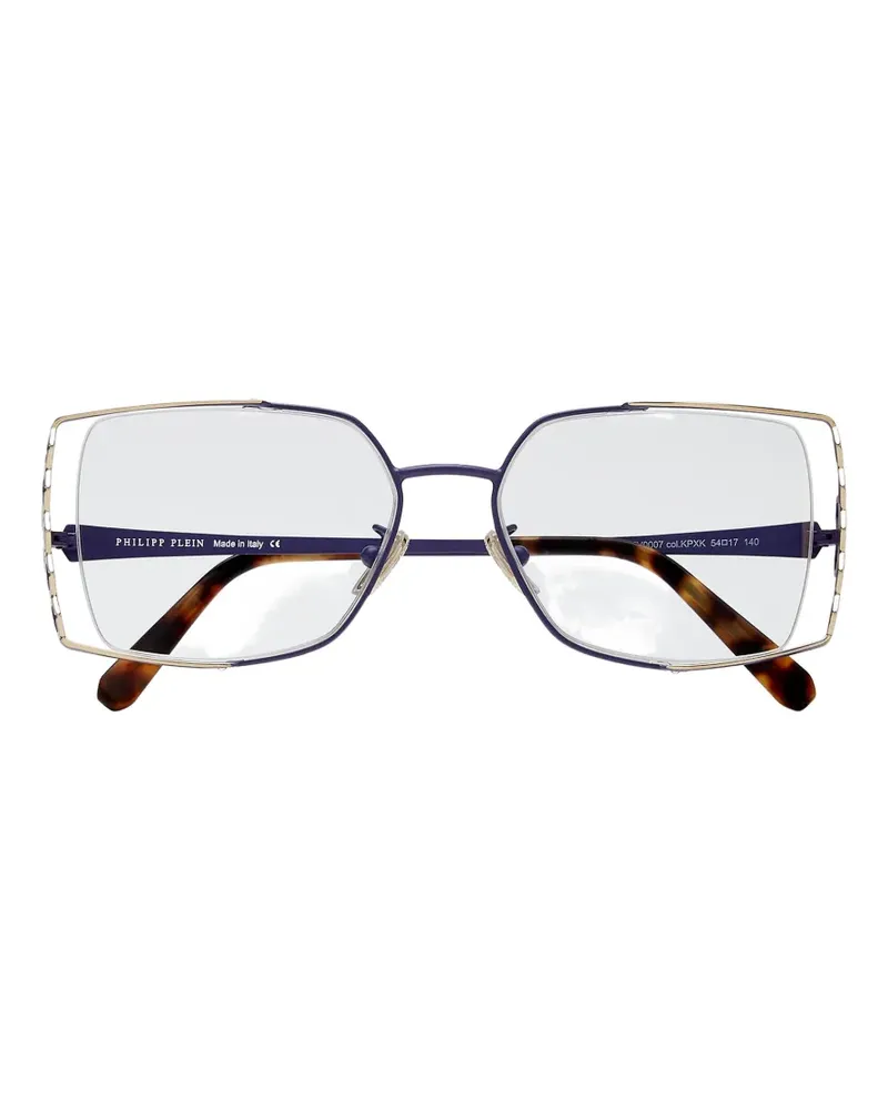 Philipp Plein embellished geometric-frame glasses - Blau Blau